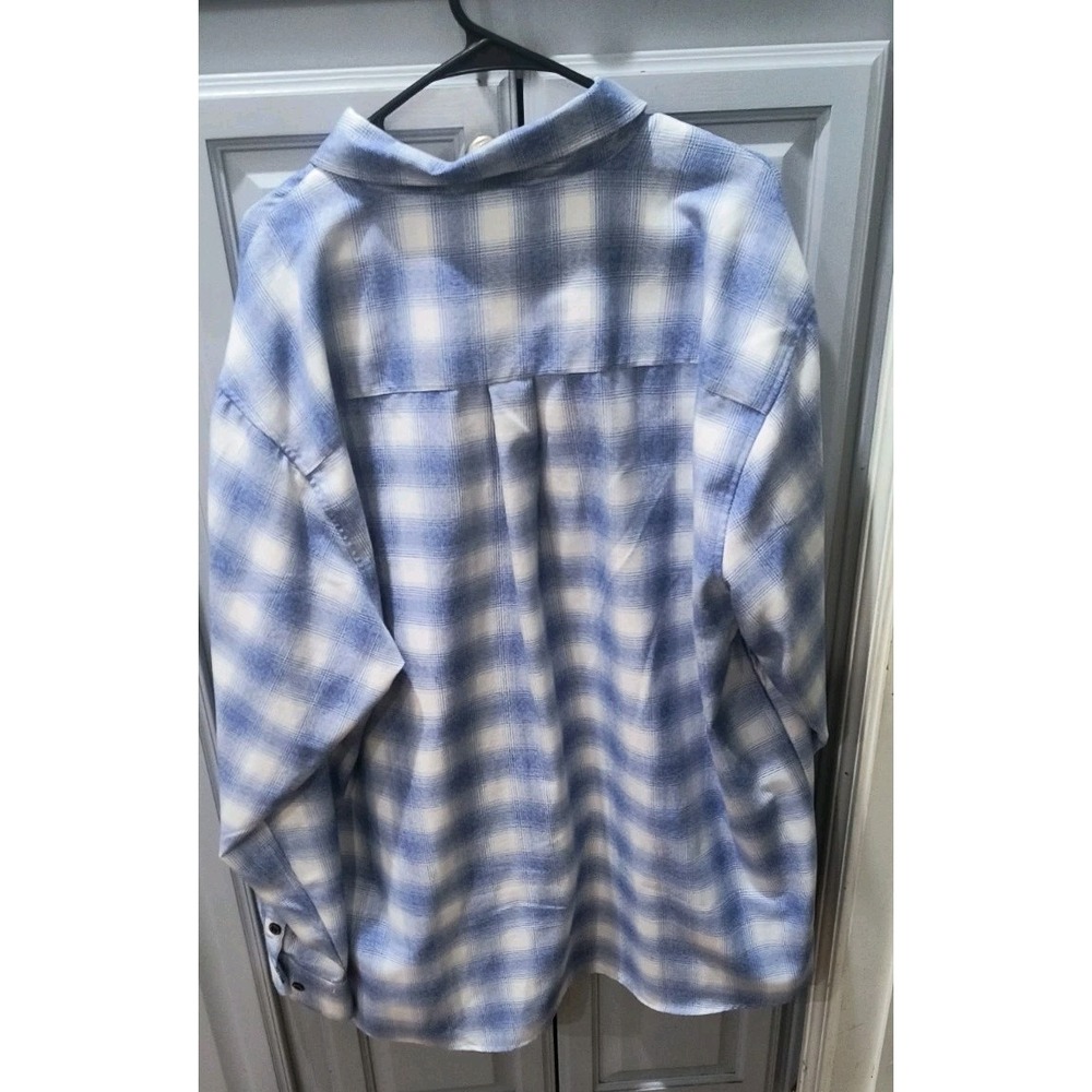 Dixxon Lanukai Blue White Flannel Long Sleeve Button up Shirt 3xl - Picture 2 of 9